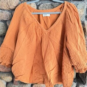 Sonoma Rust V-Neck Blouse